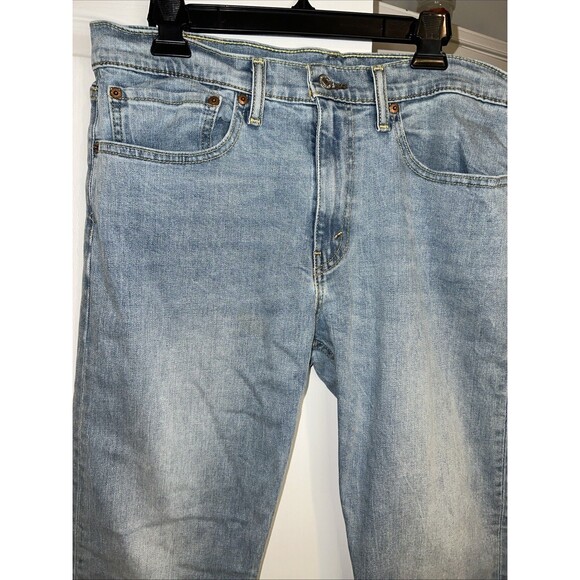 Levi’s 502 Jeans Mens W34 x L30 Blue Light Wash Red Tab Straight Leg Stretch - Picture 2 of 16